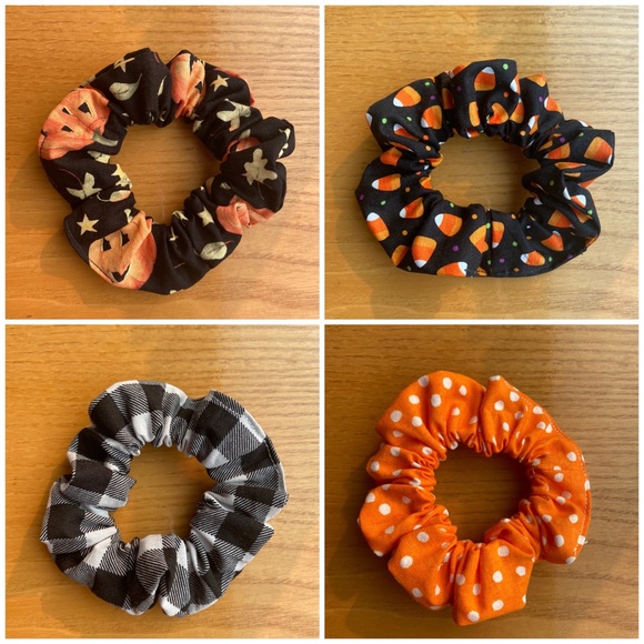 Handmade Accessories - 4 Halloween Scrunchies